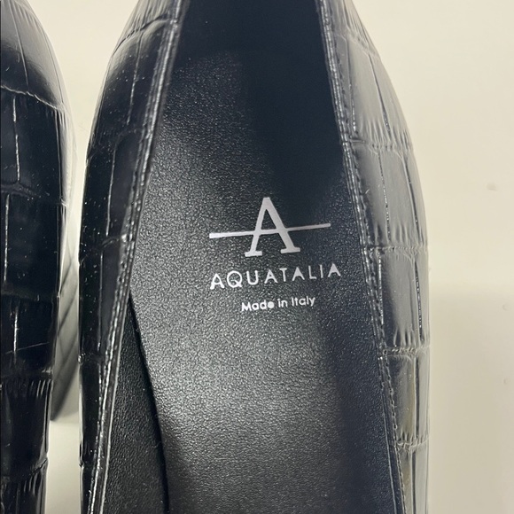 New Aquatalia Peony Croc Embossed Pump in Black Size 7.5 - Picture 4 of 9